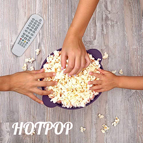 The Original Hotpop Microwave Popcorn Popper, Silicone Popcorn Maker, Collapsible Bowl BPA-Free and Dishwasher Safe- 20 Colors Available (Dark Orchid) - Thumbnail 6