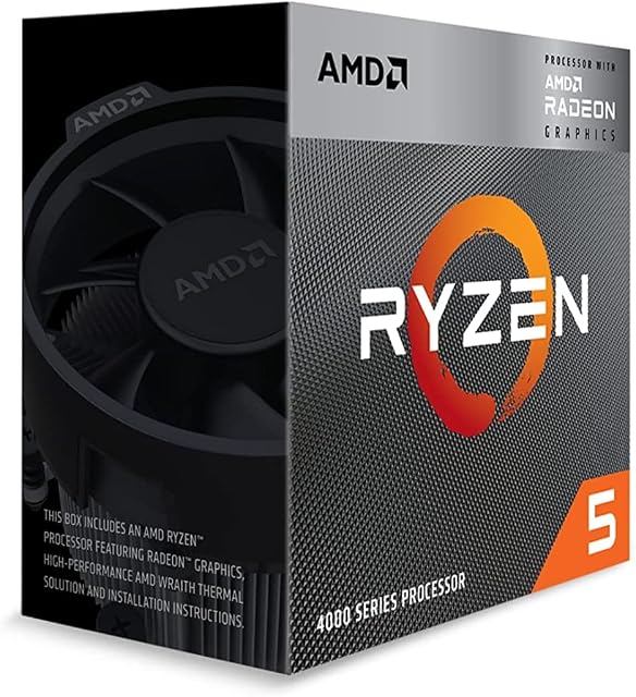 AMD Ryzen 5 4600G CPU, AM4, 3.7GHz (4.2 Turbo), 6-Core, 65W, 11MB Cache, 7nm, 4th Gen, Radeon Graphics