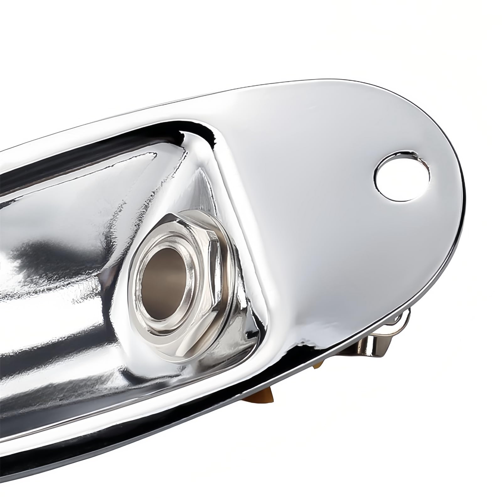 Banworks Metal 6.35mm (1/4") Output Jack Plate Output Loaded Boat Style Input Jack Socket For Stratocaster Strat ST Electric Guitar Parts Accessories JT/CK-03 Chrome - Image 4