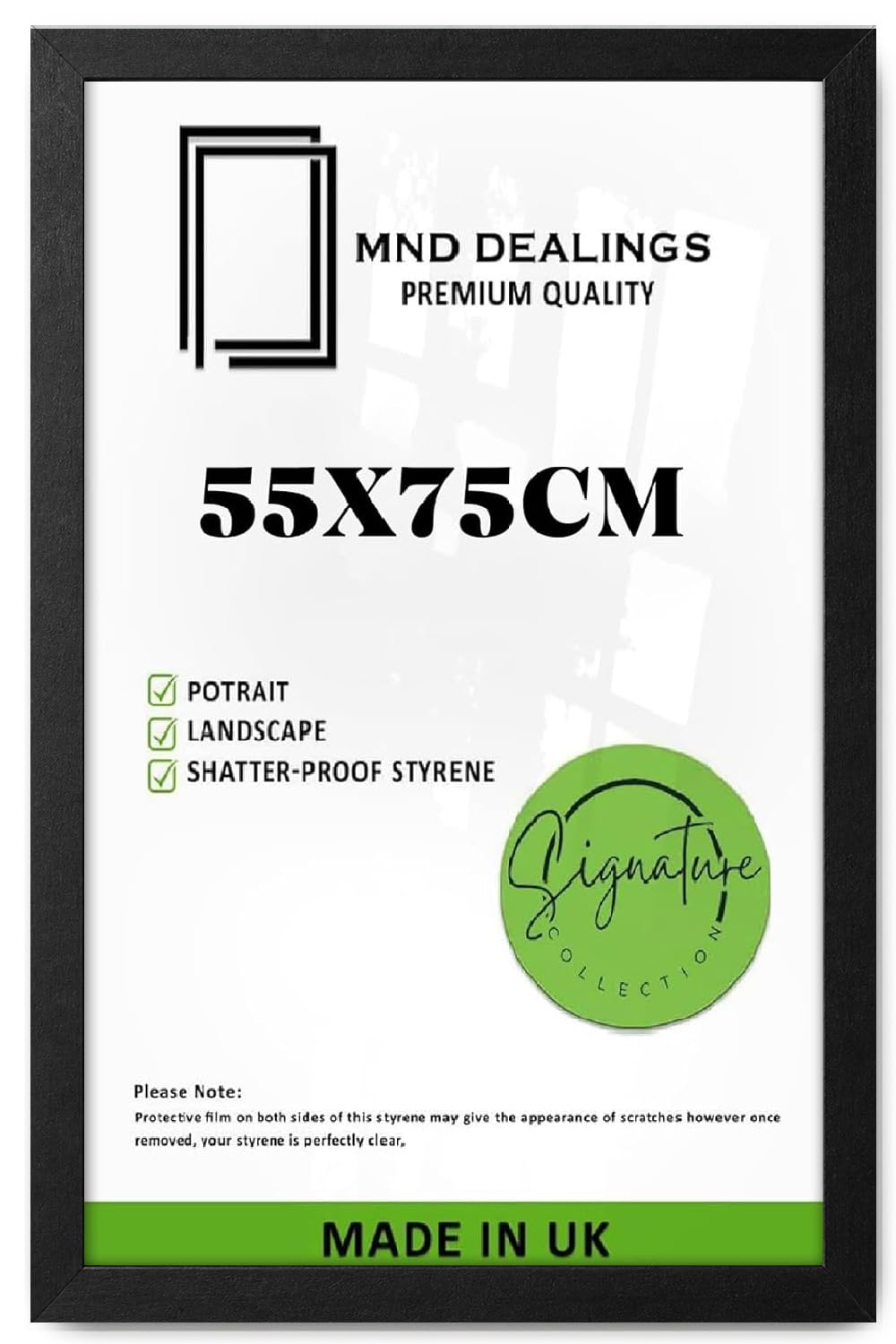 MND Dealings - 55x75cm - Matt Black MDF Wood Picture Frame - Lightweight, Versatile & Shatterproof - Wall Hanging Poster or Photo Frame - Wall Decor for Office, Gallery & Home - (Matt Black) โ image 1