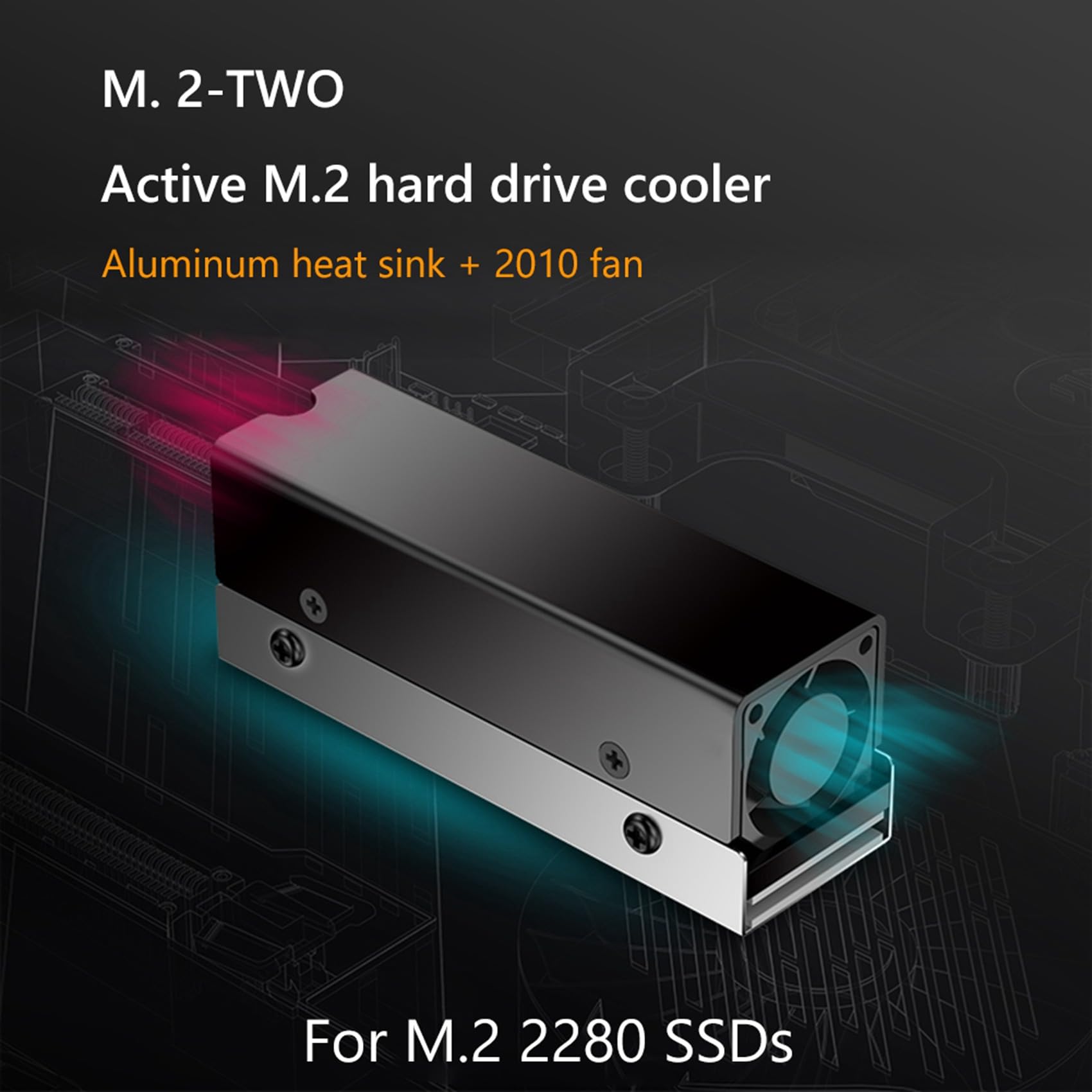 5X M.2 SSD NVMe Kühlkörper M2 2280 Solid State Disk Luftzirkulationskühler mit Lüfter Aluminium Kühlkörper Thermal Pad Kühler