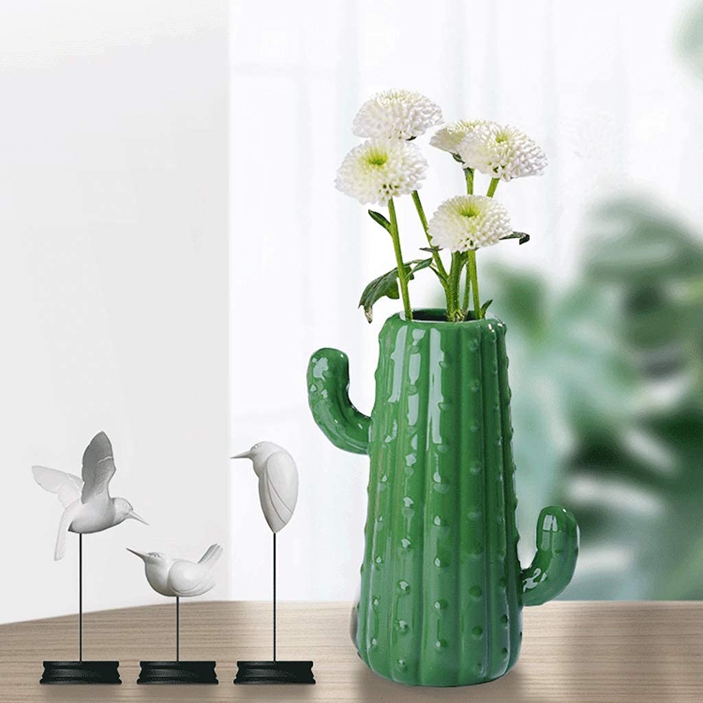 Amazon.de: Vasen Kreative groe Steingut-Kaktus-frmige Dekoration eignet  Sich fr Home Desktop-Schlafzimmer-Studie (Farbe: Grn Gre: 6  6  12,3  cm) Vase