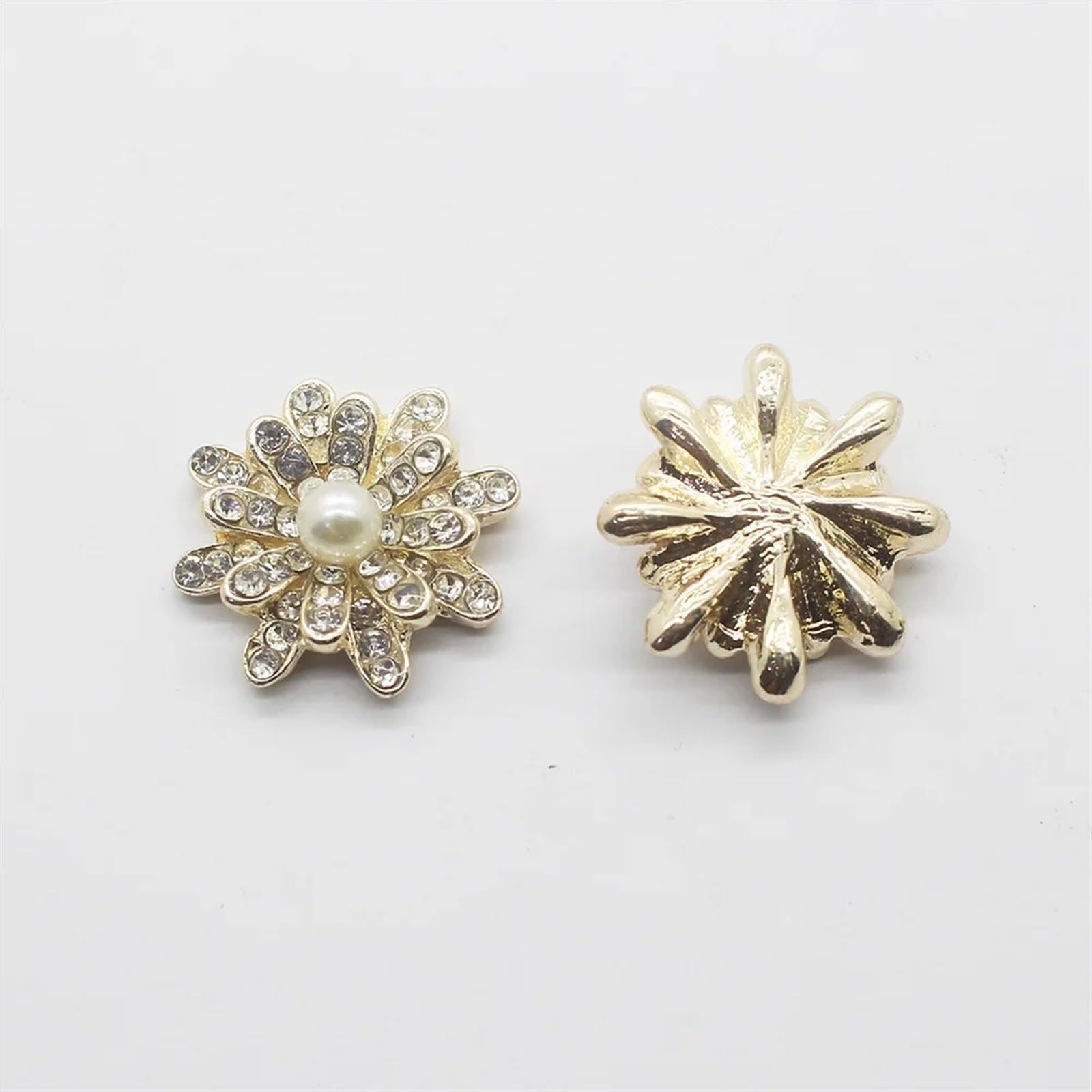 Bottoni automatici in metallo, bottoni per jeans, Bottoni 20mm 10 Pz/lotto Fiore Perla Pulsante Strass FAI DA TE Abbellimento Centro Decorazione Accessori