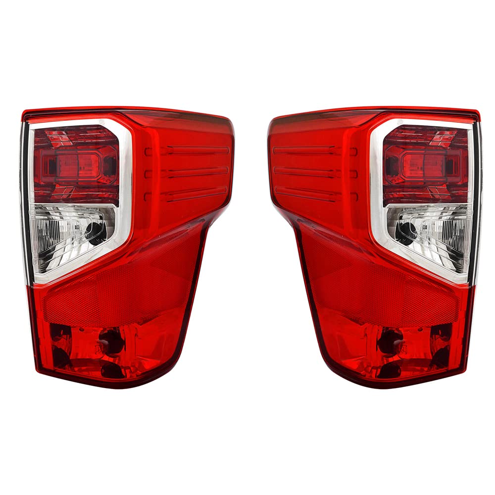 RAREELECTRICAL New Pair Of Tail Lights Compatible With Nissan Titan Standard Extended 2018 2019 26550Ez23a
