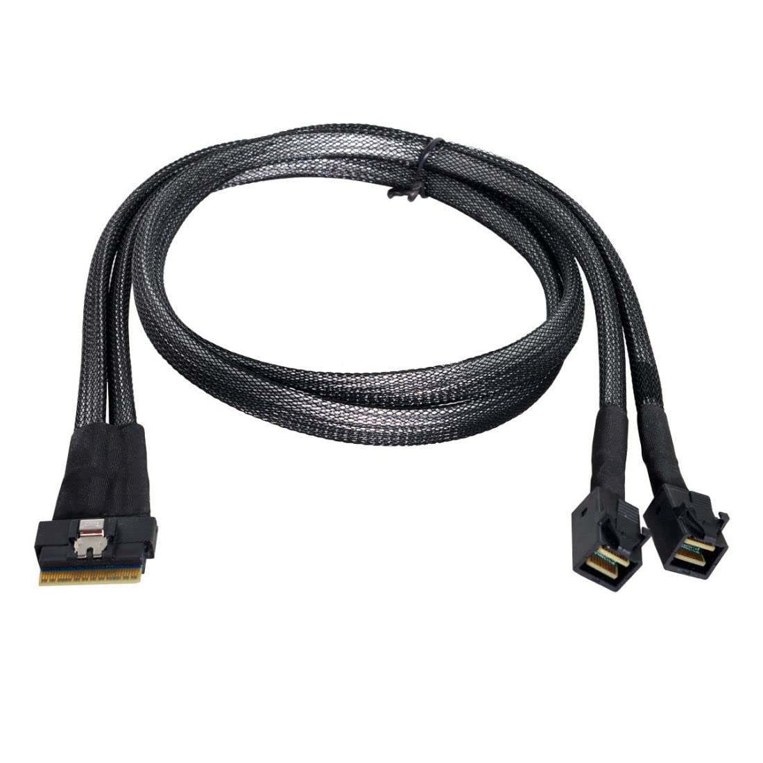 chenyang CY SFF-8654 8i 74Pin PCI-E Ultraport Slimline SAS Slim 4.0 vers Dual SFF-8643 4i Mini SAS HD Câble PCI-Express
