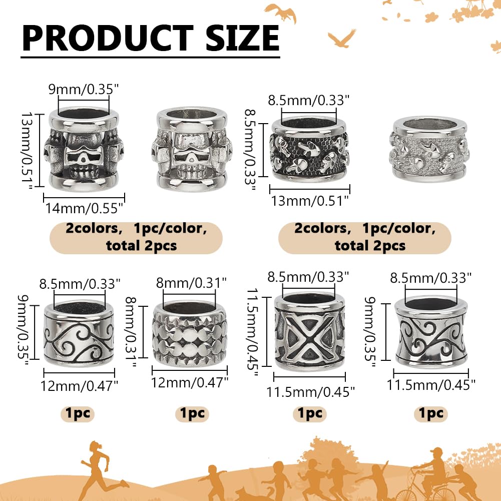 PH PandaHall 8pcs 8mm Hole Column Beads - Image 2
