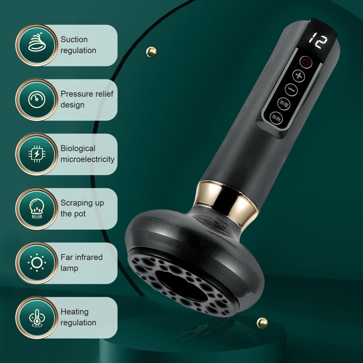 Dispositivo Negro de Mano Raspador Multifunción Eléctrico Abs
