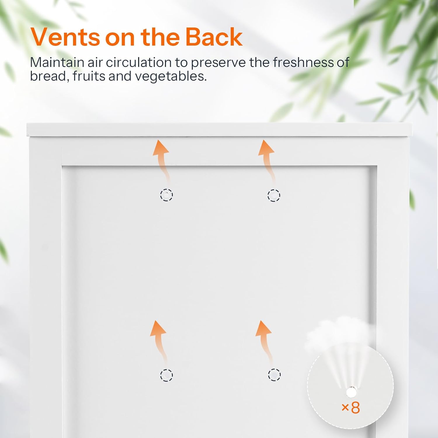 HOOBRO Bamboo Bread Box, Kitchen Countertop Corner Bread Box, Large Capacity 2-Tier Bread Container, Bread Storage Container with Dual Rippled Acrylic Doors, for Kitchen Food Storage, White WT12MB01