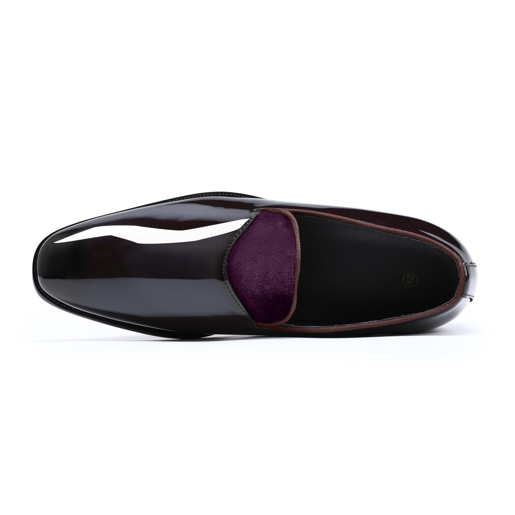 YFFUSHI Loafers Hombre de Piel Charol Brillante Mocasines Bajos Comfort Zapatos de Ceremonia sin Cordones para Boda Oficina y Conducción