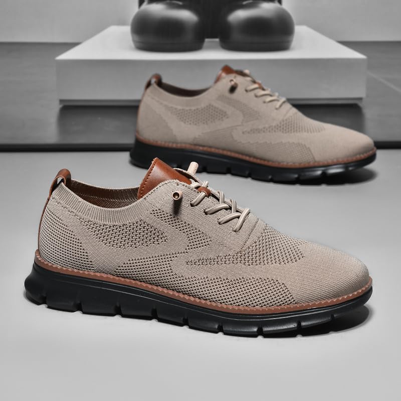 Image of Wearbreeze Men's Business Casual Oxford Sneakers - Lightweight Lace-Up Dress Shoes for Work, Travel & Daily Commute