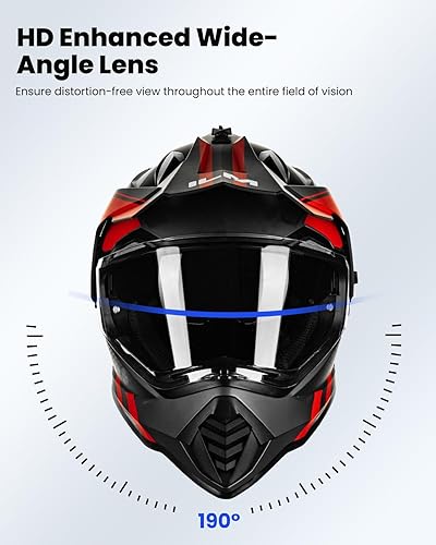 Miniatura 4 de ILM Casco de motocicleta Dual Sport Adventure Pinlock compatible con visera solar moto de nieve ATV Dirt Bike Off Road Casco modelo WS902