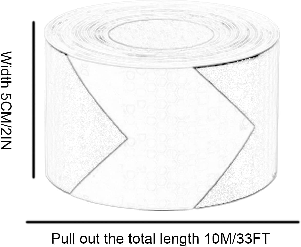 反射テープ 注意テープ 道路テープ、2インチ X 33フィート反射危険警告テープ、目立ちやすいテープ、防水、視認性が高い、トレーラー