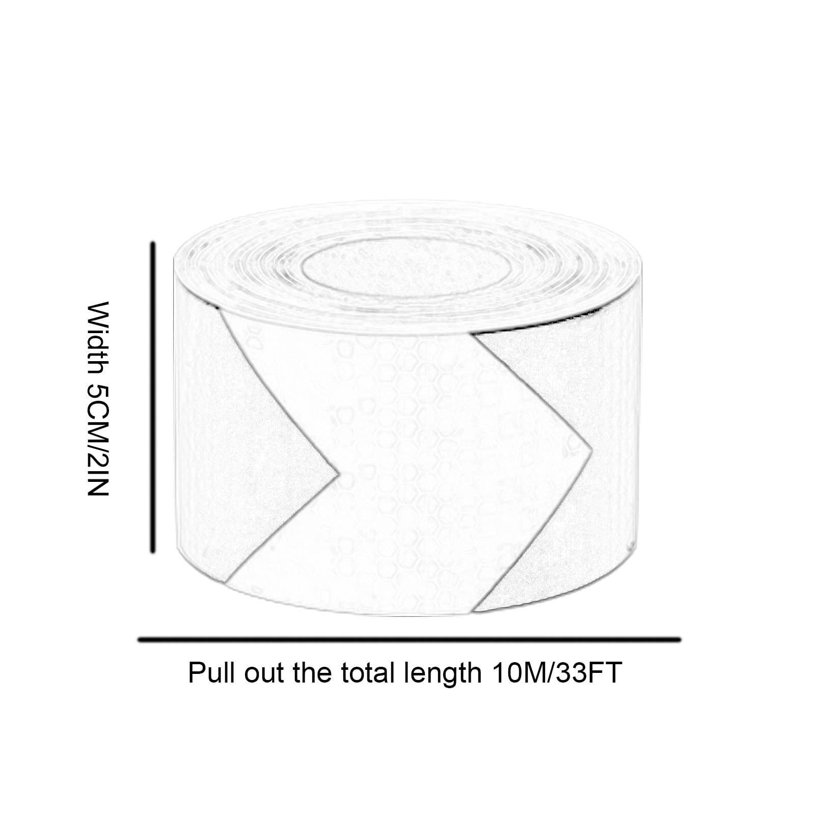 Adhesivos reflectantes, bandas de señal de segurid Cinta Reflectante Cinta de Marcado de Seguridad Cinta de Carretera, Cinta Reflectante de Advertencia de Peligro de 2"X 33 pies, Cinta de Visibilidad