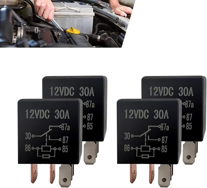 Relé automotivo 12 V 30 A com 5 pinos lekudo – Pacote com 4 unidades