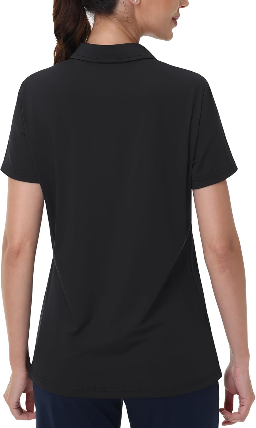 MAGCOMSEN Women's Golf Shirts Short Sleeve Polo Collared Tennis Shirt V Neck Quick Dry Sun Protection UPF 50+ - Image 2