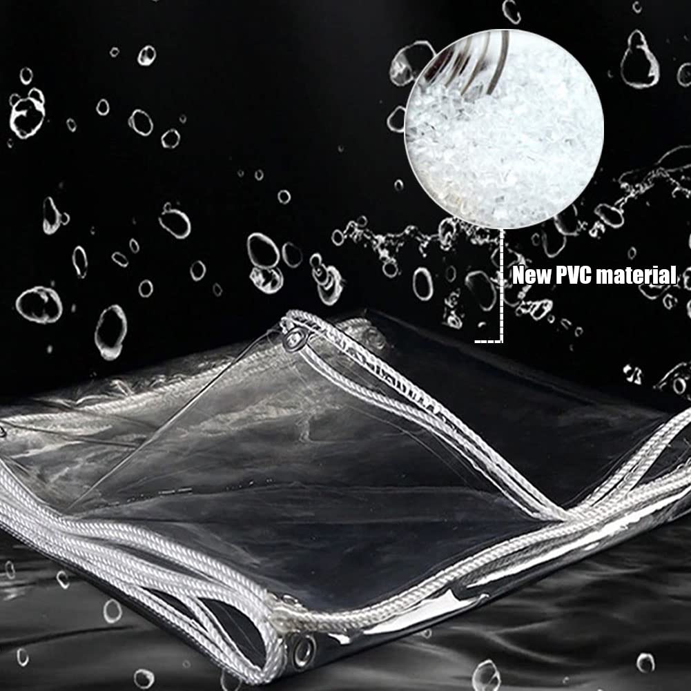 Bâche imperméable en PVC robuste avec œillets renforcés, idéale pour le camping en plein air, bâche transparente de qualité supérieure, protection durable