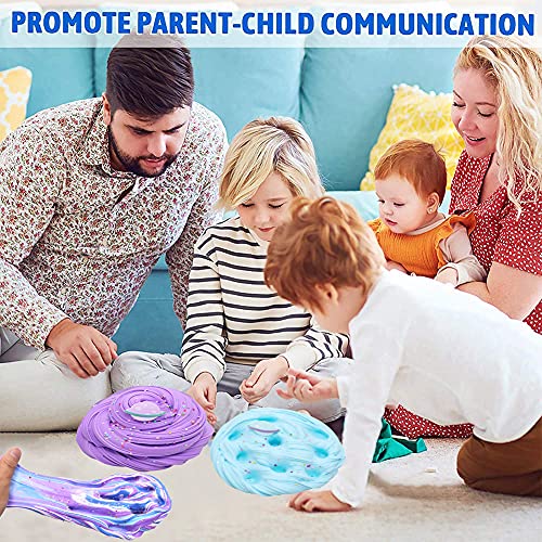SWZY Planet Slime, Butter Slime Set, Fluffy Slime, Putty slime, Children and Adult Stress Relief Toys 5pcs (Pink/Purple… - Image 6