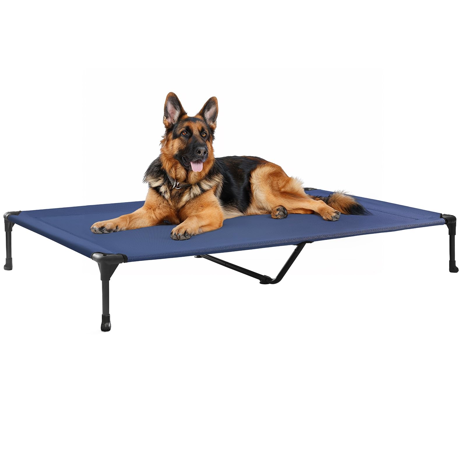 Veehoo Cooling Elevated Dog Bed - Portable Raised Pet Cot with Washable & Breathable Mesh, No-Slip Rubber Feet for Indoor & Outdoor Use, Oversize Package, X Large, Blue