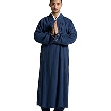 ZanYing Buddhist Monk Robe Vintage Religion Gown Blue S-3XL Summer