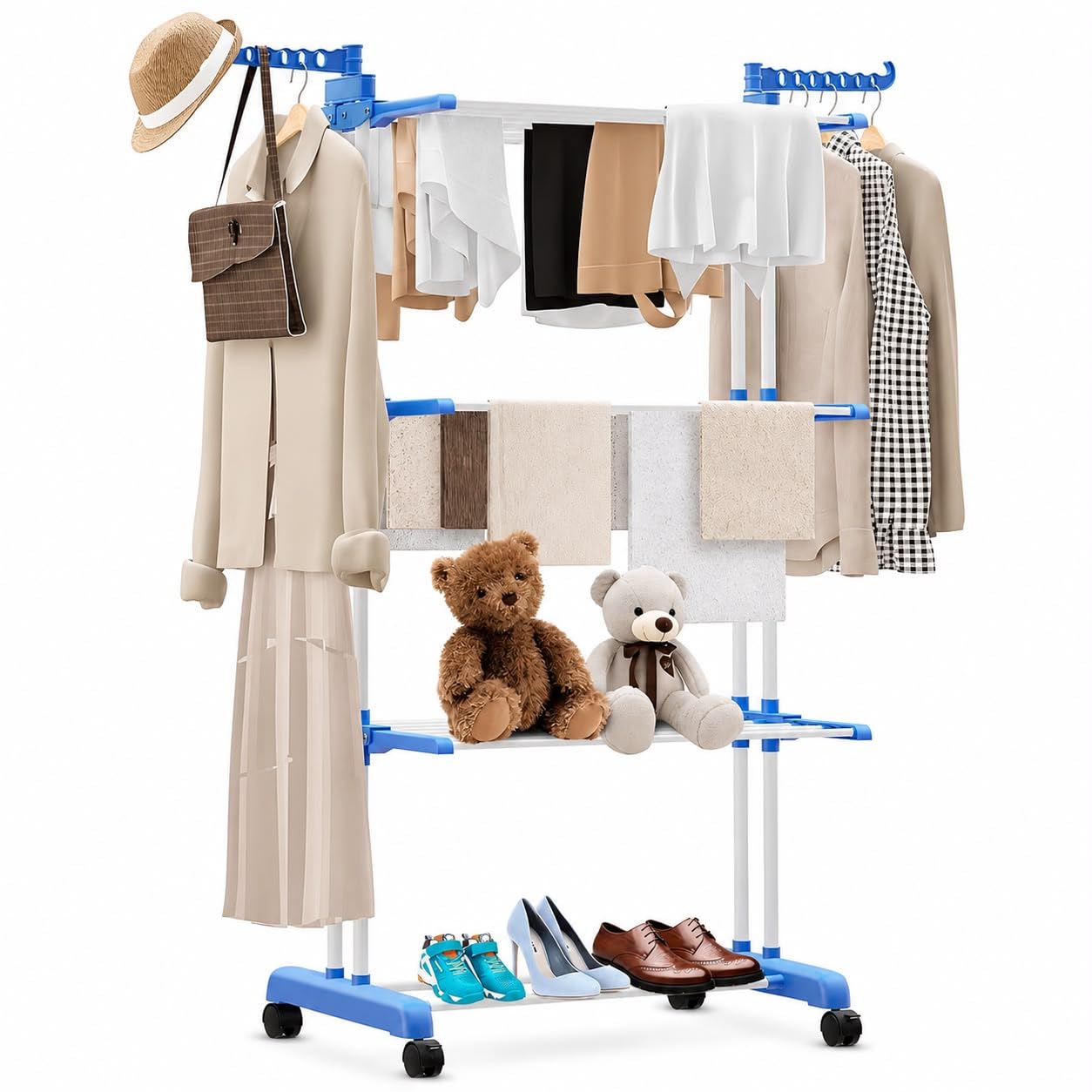 4 Tier Clothes Airer with Wheels