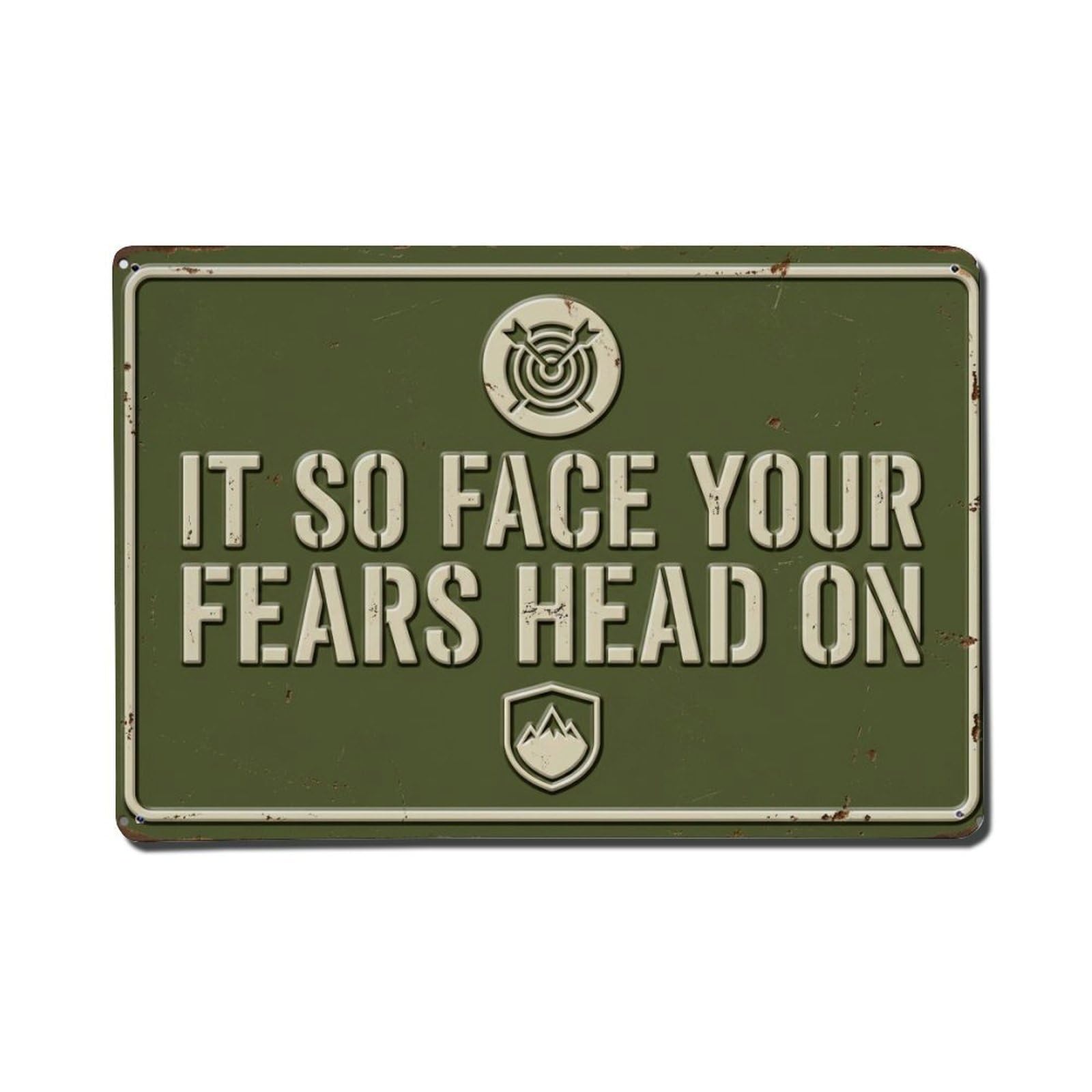 Confront Fears Now Pathway Retro Motivational Slogans Metal Tin Sign Plaque Wall Decor for Cafe, Club Bar, Office, Home Garden Metal Poster 8x12Inch