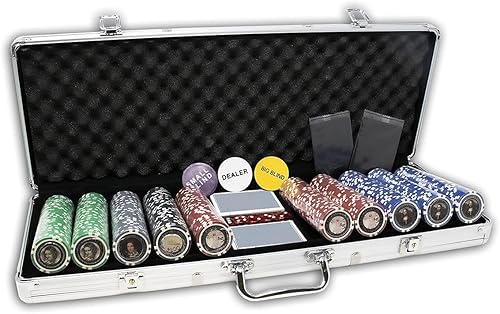 Miniatura 3 de DA VINCI Masterworks - Juego de fichas de póquer con 500 fichas con denominaciones, 2 mazos de cartas, 3 botones de distribuidor y 2 tarjetas