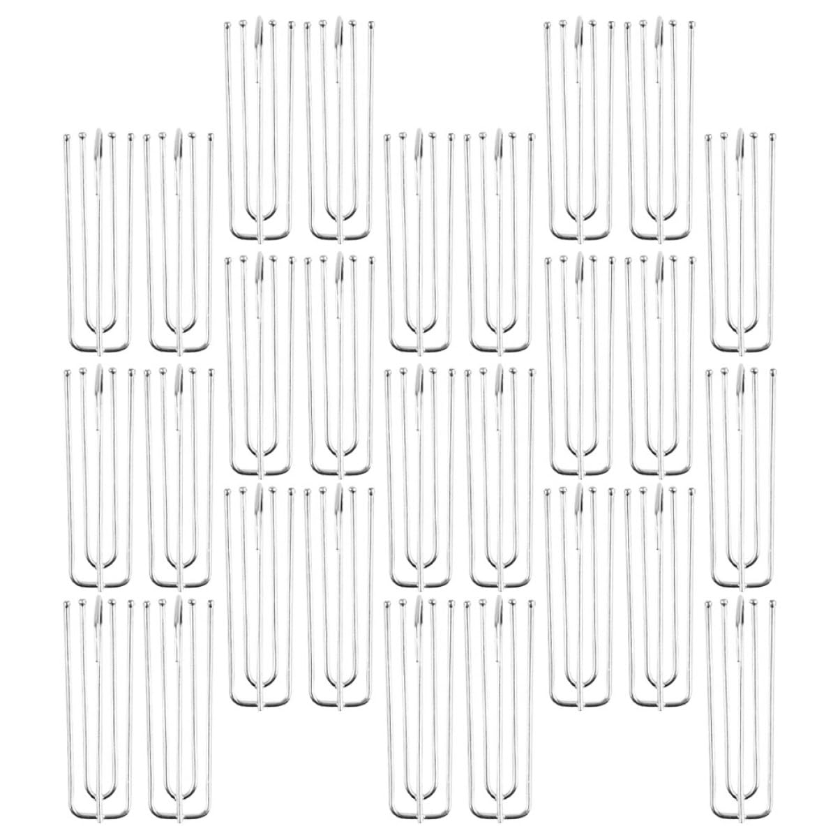 150pièces De Rideau Acier Inoxydable à Prongs Lot de pour Rideaux Accessoires De Draperie Pratiques Et