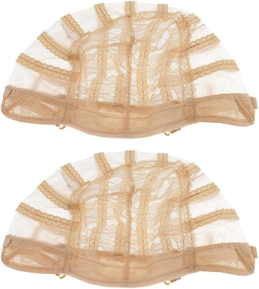 2pcs Wig Making Base Inner Cap Adjustable Breathable Weaving Lace Net Beige | Health & Beauty | Hair Care & Styling | Hair Extensions & Wigs | Wig & Extension Supplies