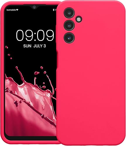 Miniatura 5 de kwmobile Funda compatible con Samsung Galaxy A14 5G - Funda delgada de silicona TPU - Acabado suave al tacto - Rosa neón