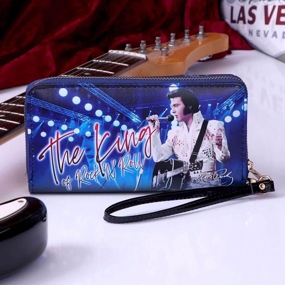 Nemesis Now Elvis The King of Rock and Roll Blue Womens Purse, 19cm