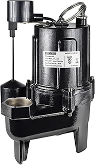 3/4 HP Sewage Pump 2 inch Discharge with Auto Float Switch, 115V 7200 GPH Cast Iron Submersible Sewage Pump, Sump Pump for Basement Sump Basin Sewer Well 2" NPT Discharge with 10 FT Cable