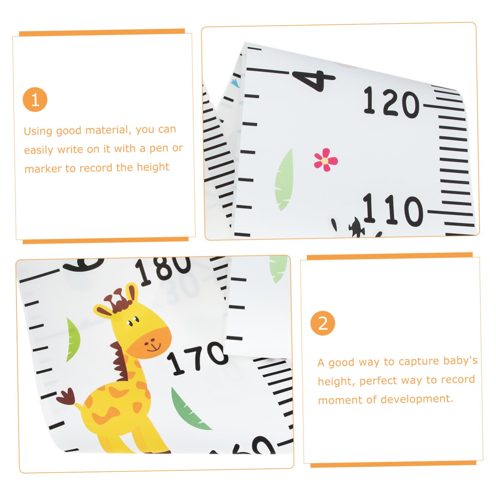 VANZACK Height Chart Wall Ruler Growth Measurement Chart Removable Growth Chart for Nursery Decor Record Growth Easily with Stylish Design