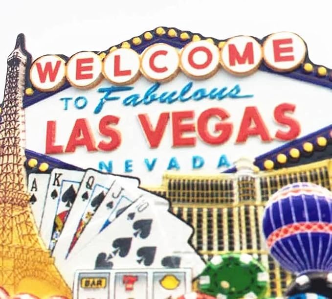 Imán decorativo Las Vegas Skyline 3D en resina miniatura 3