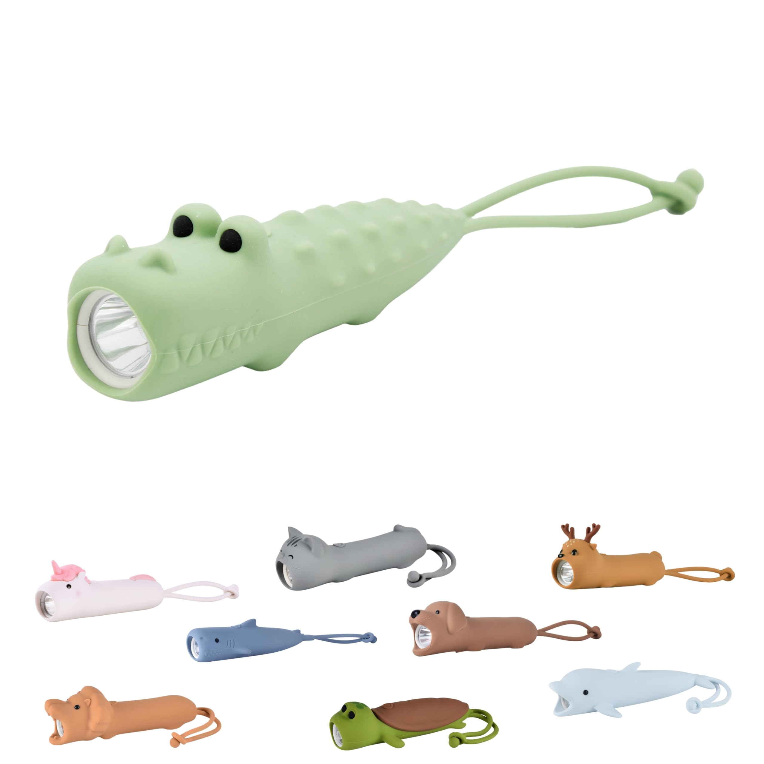 Winkee - Flashlight - Kroko Kai I Small Rechargeable LED Flashlight I With Battery I About 12 Hours Battery Life