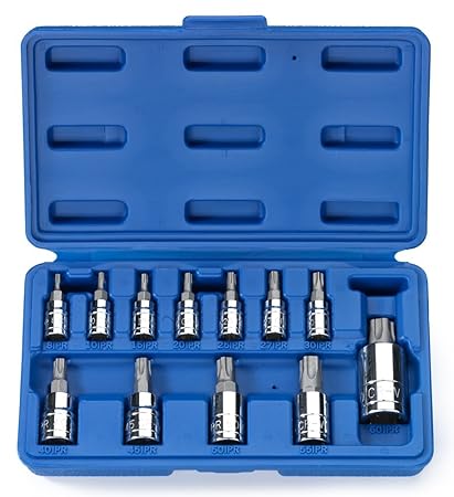 12 pc 5-Point Star Torx Tamper Proof Security Bit Socket Set