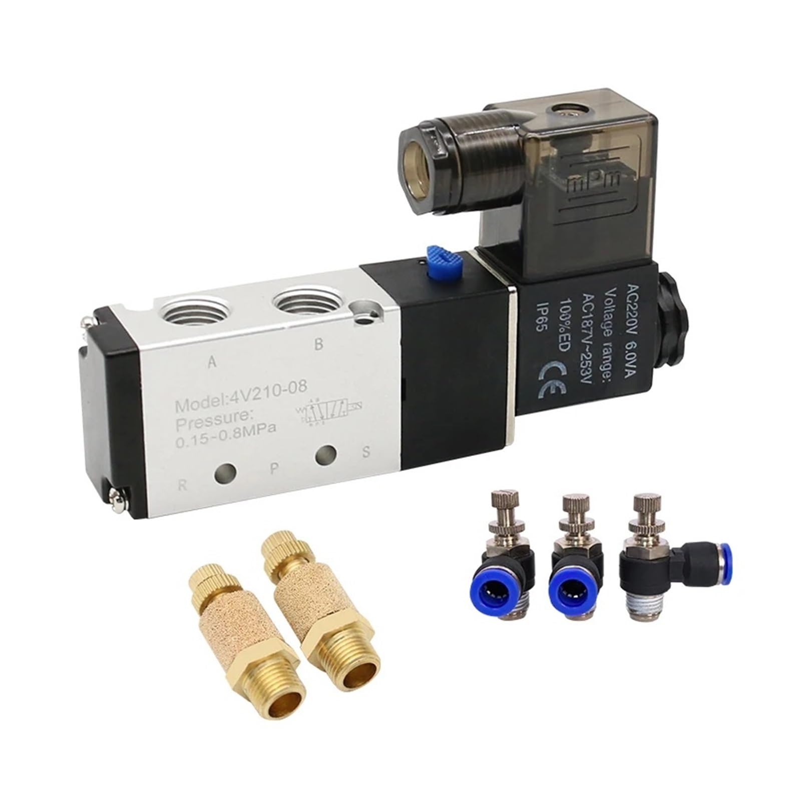 Électrovanne 5 voies 4V210-08 à commutation rapide 12V