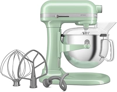 KitchenAid Artisan 5KSM60SPX 5.6L Bowl-Lift Stand Mixer, 11 Speeds & Soft Start, Heavy Duty Full Metal Construction, Kneads 3.7kg Dough, Makes 11 Dozen Cookies, Pistachio