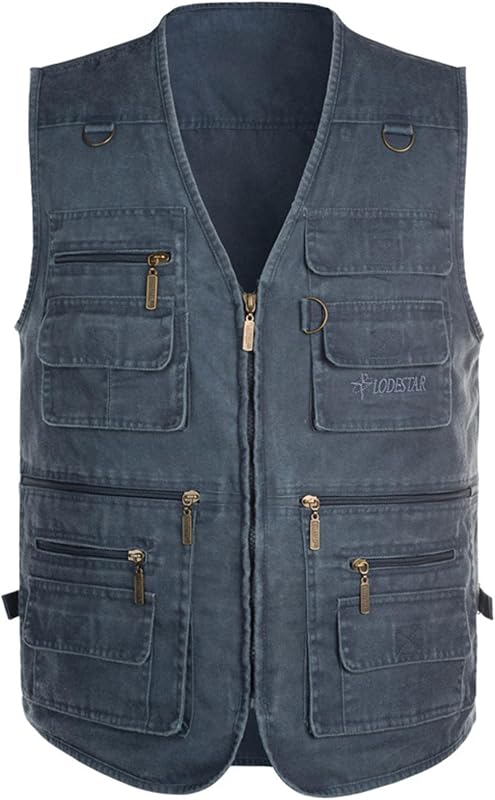 Chaleco Flygo para hombre talla extra 16 bolsillos para actividades de ocio al aire libre chaleco ligero para fotoperiodista de pesca