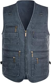 Flygo Men's Vest Plus Size 16 Pockets Leisure Outdoor Lightweight Fishing Photo Journalist Vest