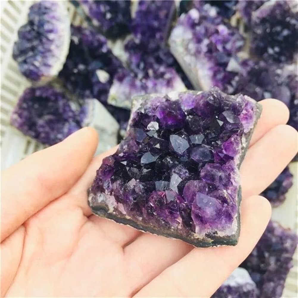 Lleno de Textura 1 Pieza 40g-55g púrpura Feng Shui Amatista Natural Cristal Cuarzo Drusy geoda racimo curación Piedra decoración Ornamento