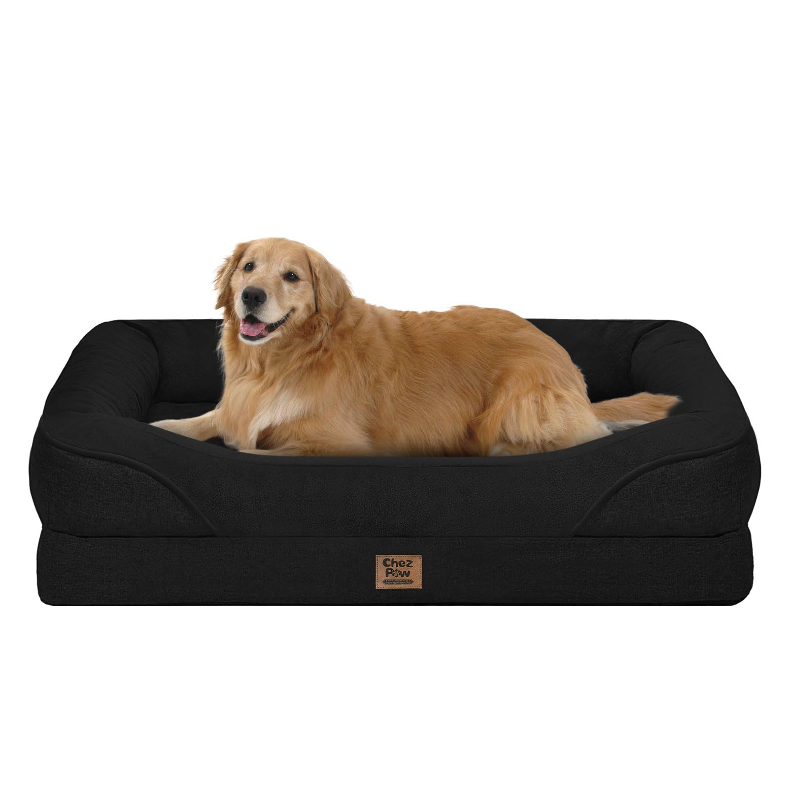 Washable Orthopedic Large Dog Bed - XL Memory Foam Pet Couch Sofa with Removable Cover Waterproof Bolster for Large Size Dogs