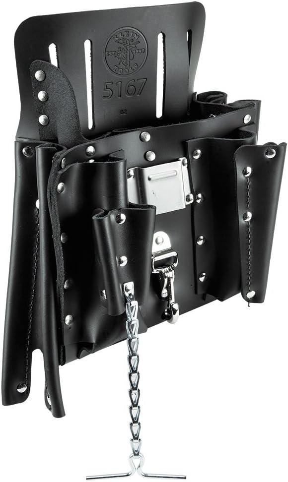 Klein Tools 5167 Leather Tool Pouch, 11Pocket Electricians Tool Belt