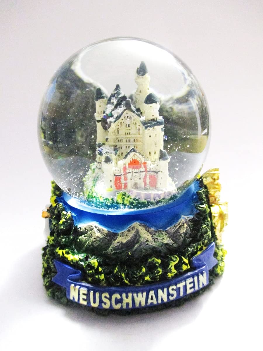 Fotoverlag Huber Schneekugel Schloss Neuschwanstein mit Eibsee, 6,5 cm Kugeldurchmesser, 9,5 cm hoch, Klassisch, Kunststoff, Souvenir Deutschland