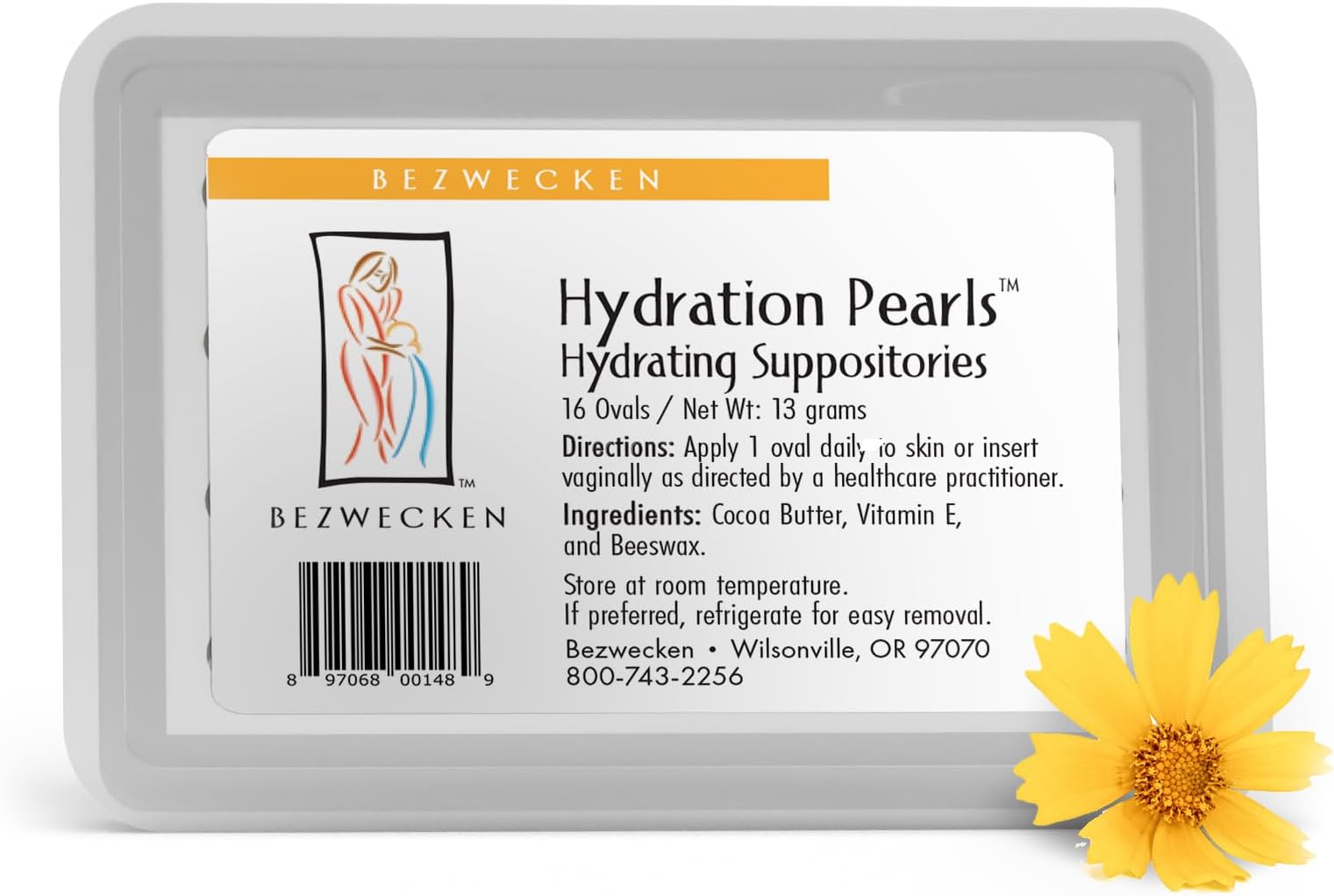 Bezwecken – Hydration Pearls Oval Suppositories – 16 Oval Suppositories – Professionally Formulated for Immediate Vaginal Lubrication – Safe & Natural