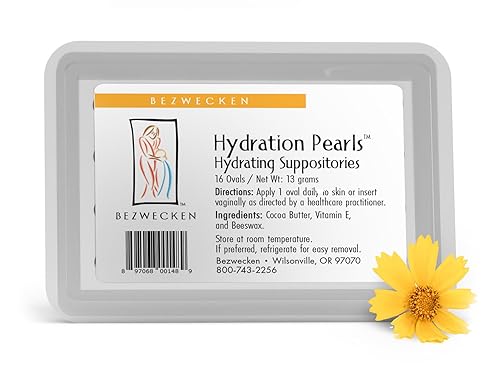 Bezwecken Supositorios ovalados de perlas de hidratación - 16 supositorios ovalados - Formulado profesionalmente para la lubricación vaginal
