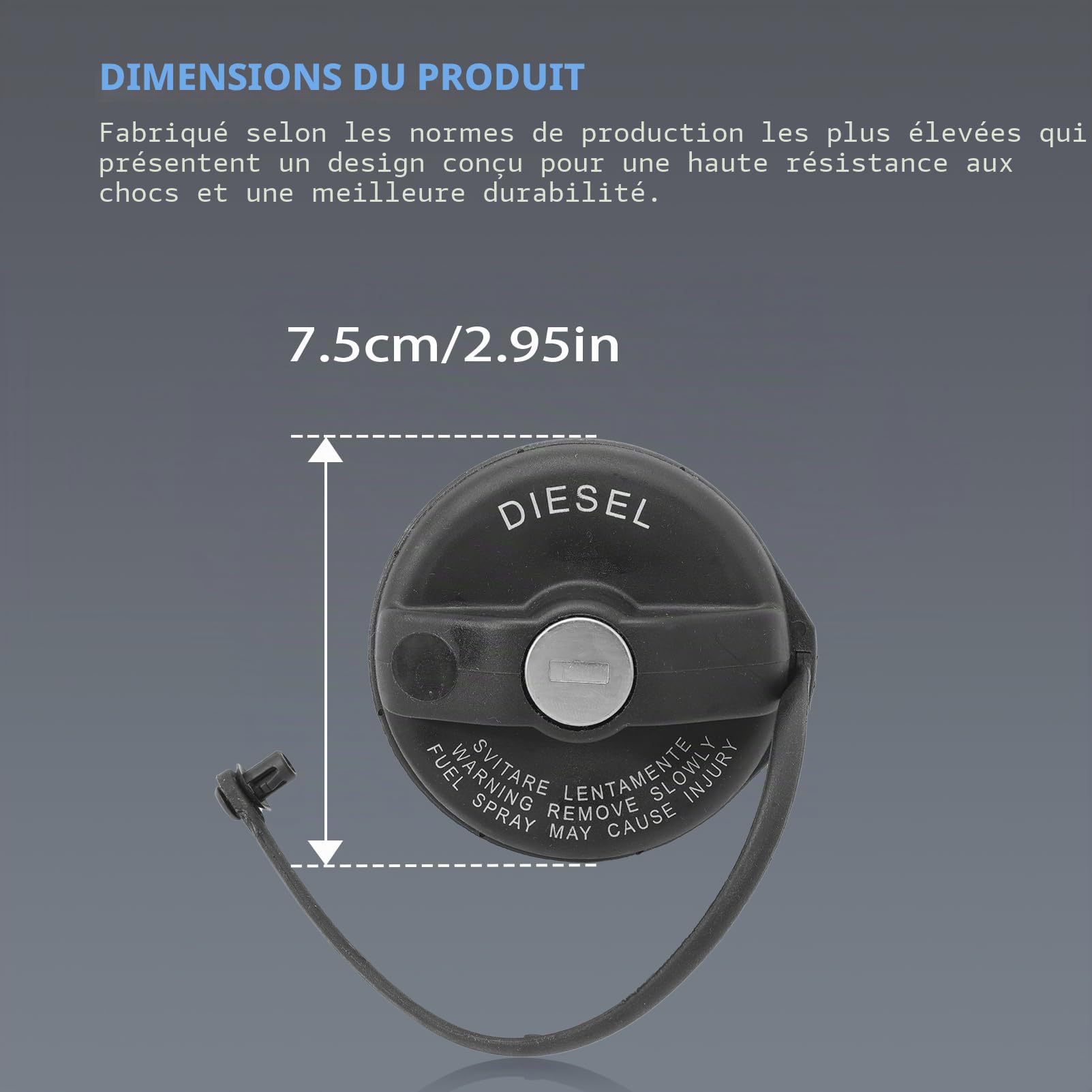 Bouchon de réservoir pour DUCATO Bus Platform/Chassis Van 71802900 verrouillable avec 2 clés