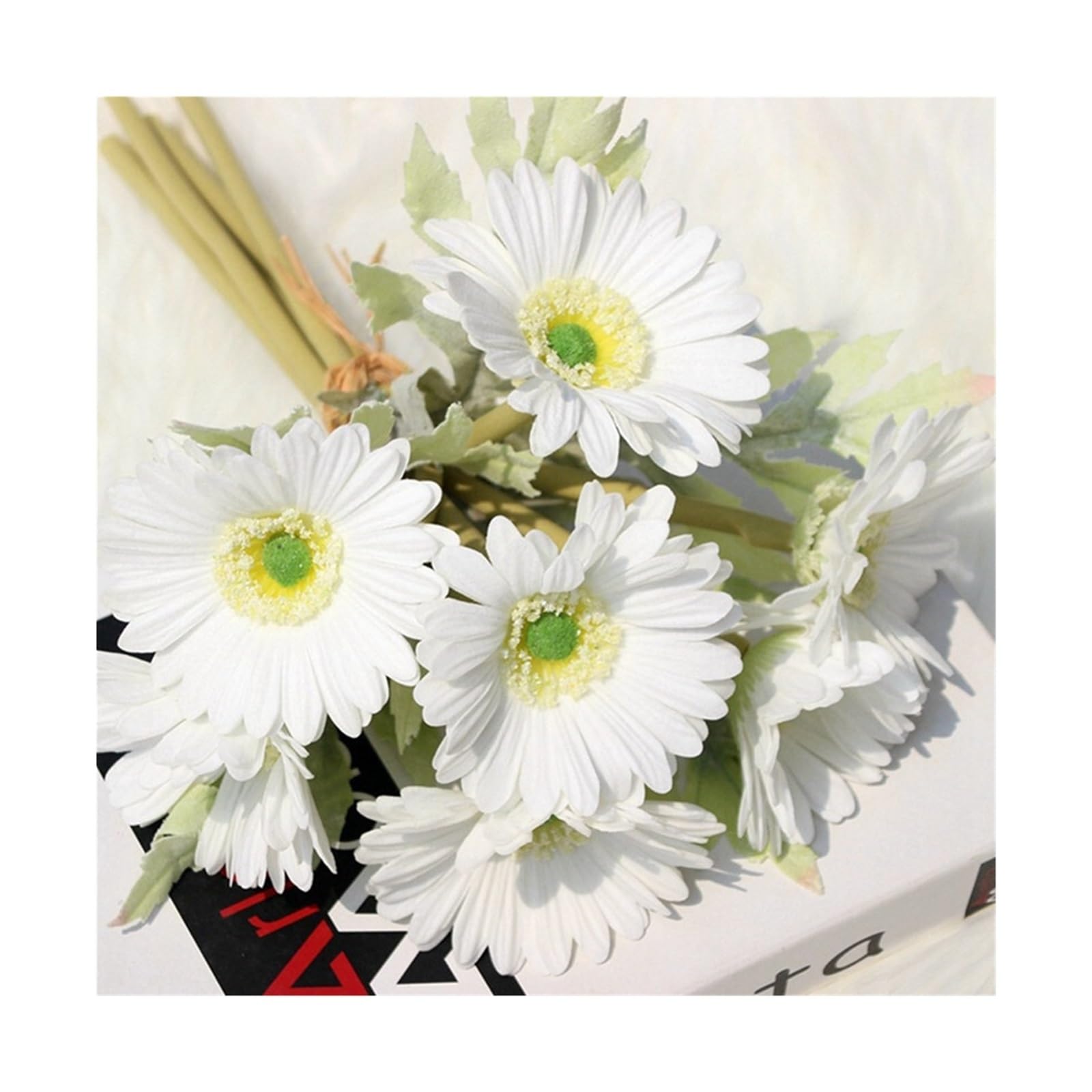 FonHNDG Artificial Flower Branches Artificial Flower PU Real Touch Chrysanthemum Sunflower Fake Wedding Party Home Decoration(Color5)