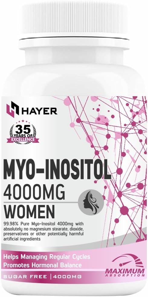 HAYER PCOS Supplements For Women With Myo-Inositol, PCOD Ayurvedic Medicine, D-Chiro-Inositol & Shatavari Supplement Recover Irregular Periods For Better Balance Cycle-60 Tablet (No Gummies Pack 1)