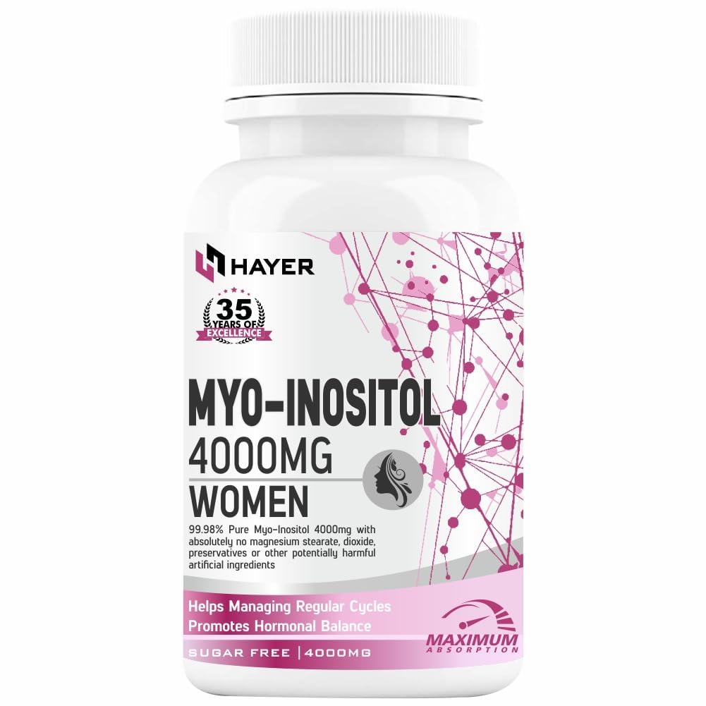HAYER PCOS Supplements For Women With Myo-Inositol, PCOD Ayurvedic Medicine, D-Chiro-Inositol & Shatavari Supplement Recover Irregular Periods For Better Balance Cycle-60 Tablet (No Gummies Pack 1)