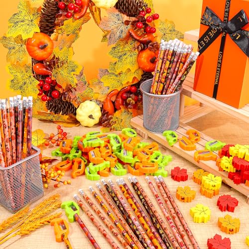 Set de 150 lápices de otoño para fiesta de acción de gracias miniatura 4